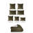 Cascade Velvet Solid Colour Duvet Cover Set 8 Piece-98194598-98194596