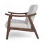 Fauteuil club rembourré en polyester avec quatre pieds en bois, design moderne Mid-Century-477559226