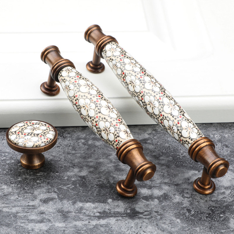 European-style ceramic drawer handles, 6-piece set