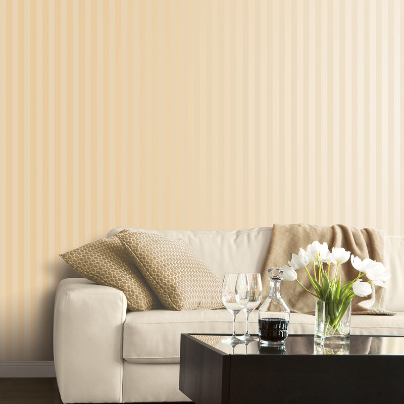 Hudspeth 10m x 52.8cm Semi-Gloss Wallpaper Roll, Gold