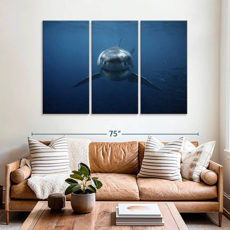 Brampt Shark Stalking, 42" H x 65" W