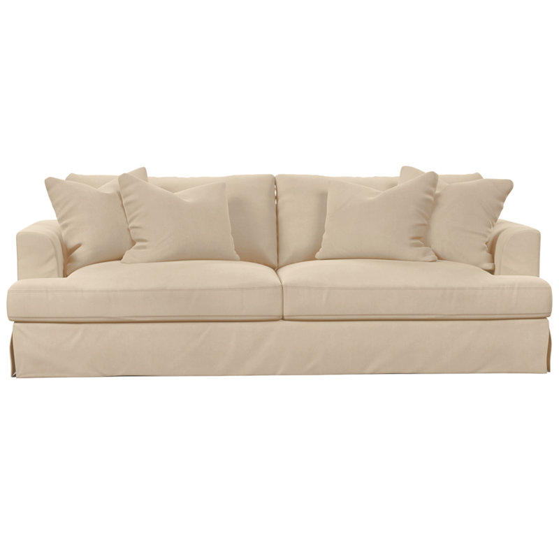 Mcneese 93'' Slipcovered Sofa, Sahara Polyester Blend