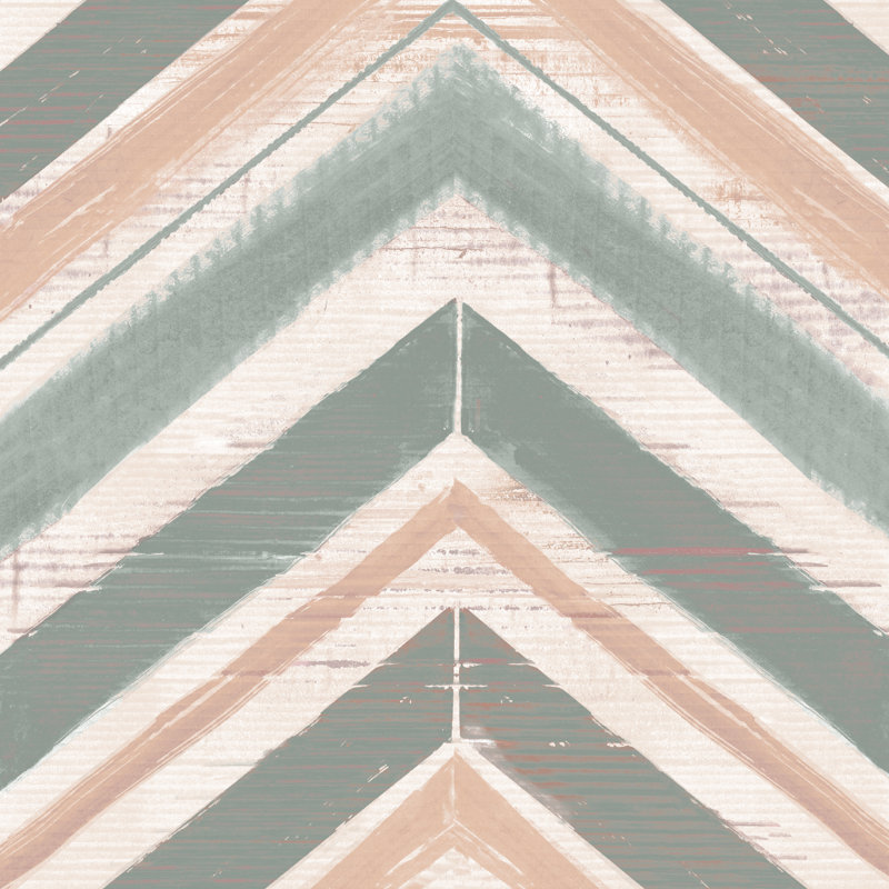 Talamantes Chevron / Zig Zag Duvet Cover, Tea, Double Duvet Cover