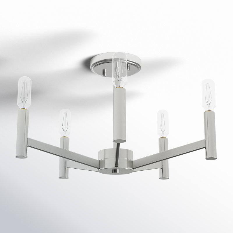 Vector 5 - Light Semi Flush Mount, Brushed Nickel