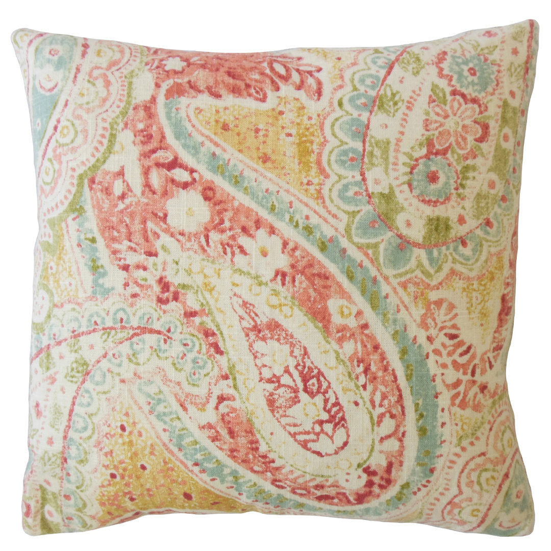 Basile Paisley Linen Pillow The Pillow Collection 
