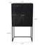 Armoire de 60 po de hauteur noire 31,5 x 16,5 - rangement fonctionnel avec base en fer élégante et deux portes pour plusieurs chambres à coucher, salon et chambre à coucher