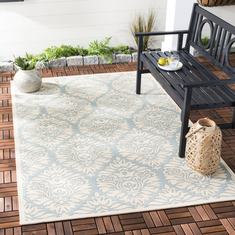 Frankee Performance Damask Indoor/Outdoor Area Rug, Rectangle 5'3" x 7'6"