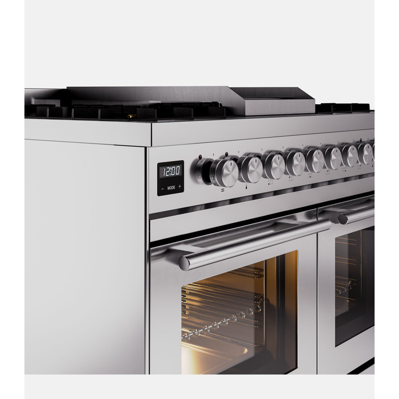 Cuisinière à induction ILVE Professional Plus II 40 pouces avec 6 éléments à induction (porte vitrée), Acier Inoxydable