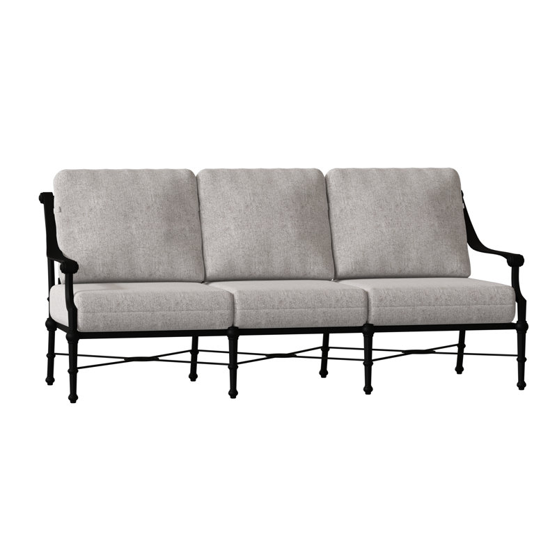 Delphi Outdoor 3 - Seat Patio Sofa, Textured Black, Canvas Spa Sunbrella® Canvas