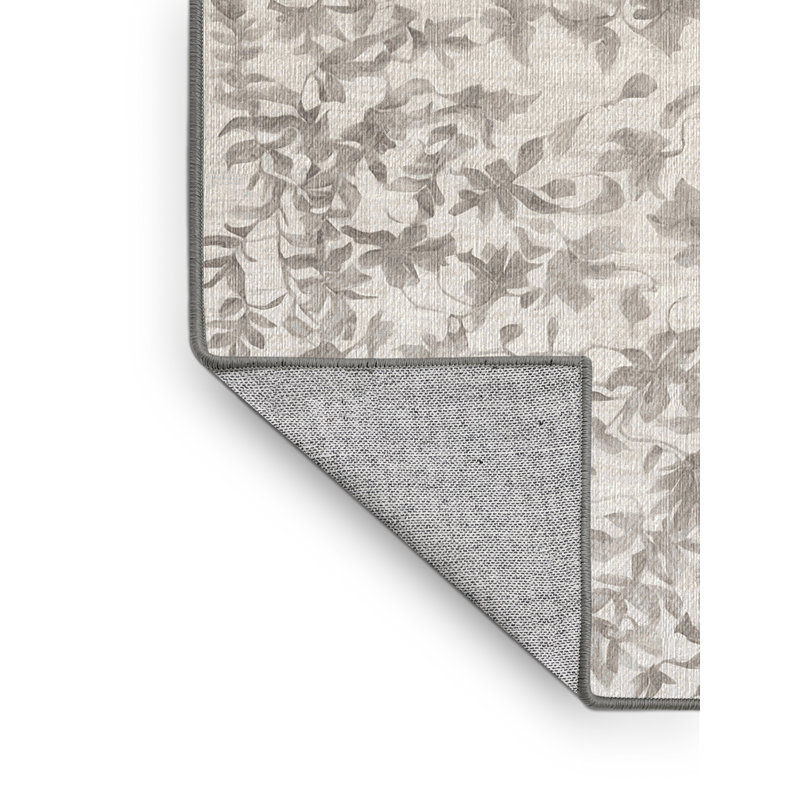Machine Washable Gray Area Rug, Square 6'