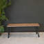 Wood Dining Bench, Rustic Dark Pine Finish