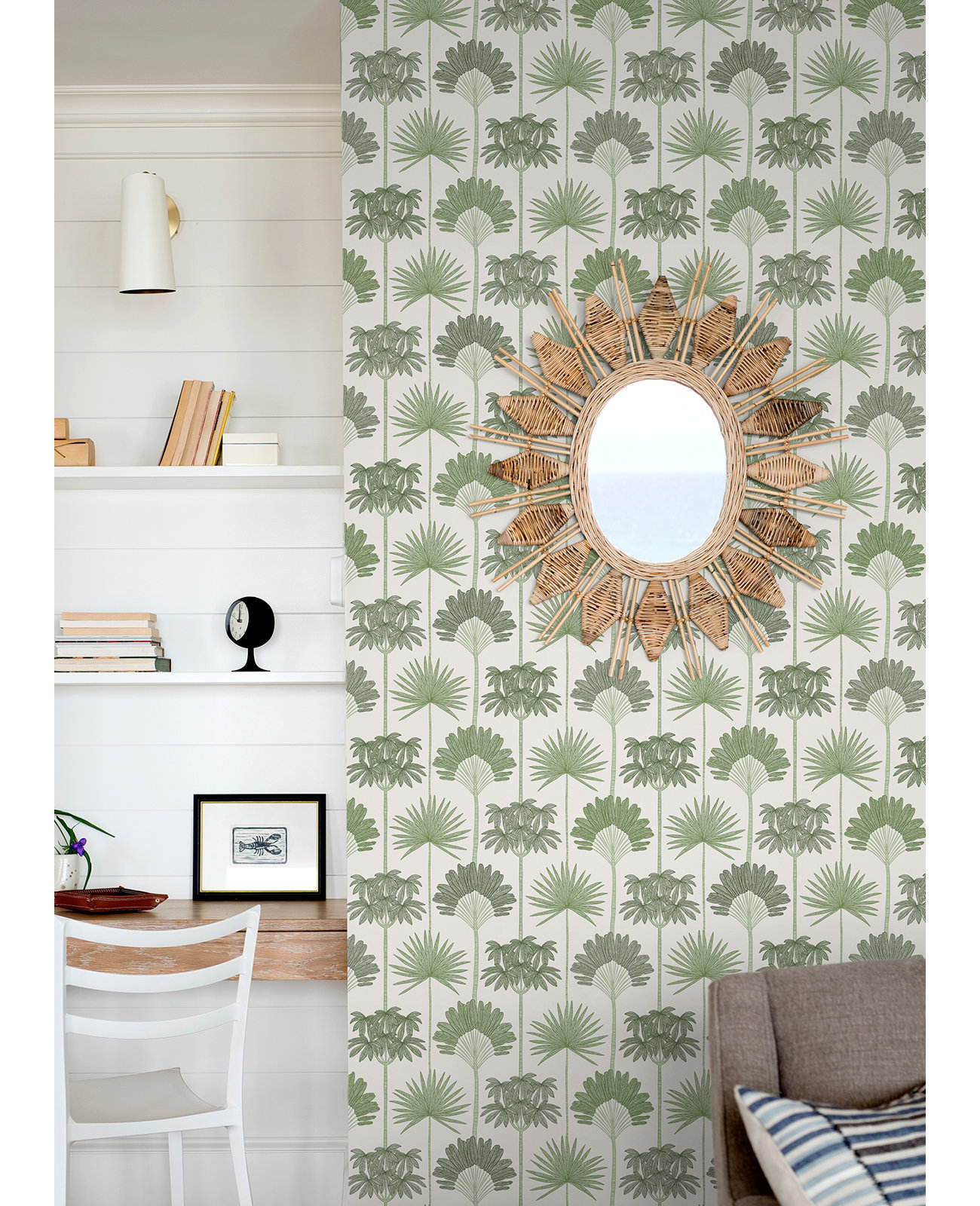 Popplewell Peel & Stick Floral Wallpaper, Green