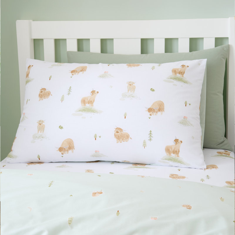 Mini Moo Cow Reversible Cotton Duvet Cover Set, Twin Duvet Cover + 1 Pillowcase