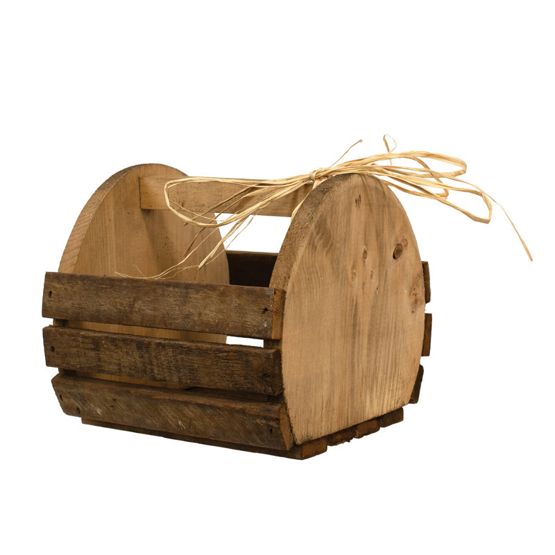 Natural Lath Small Rounded Tote, 10.5"W x 9.5"D x 9"H