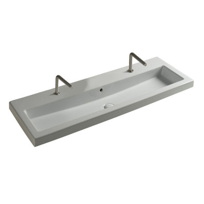 Ceramica Tecla by Nameeks 40 15.7 " Ceramic Square Bathroom Sink and Overflow Hole