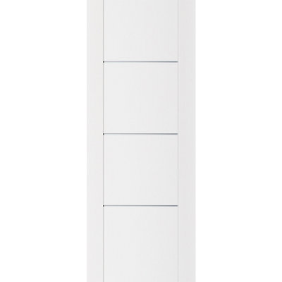 006 Plaque de porte intérieure moderne laminée blanc doux seulement
