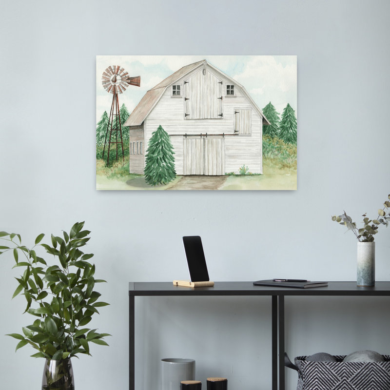 Fenton Farm, art abstrait contemporain, paysage, H 16 po x l 24 po