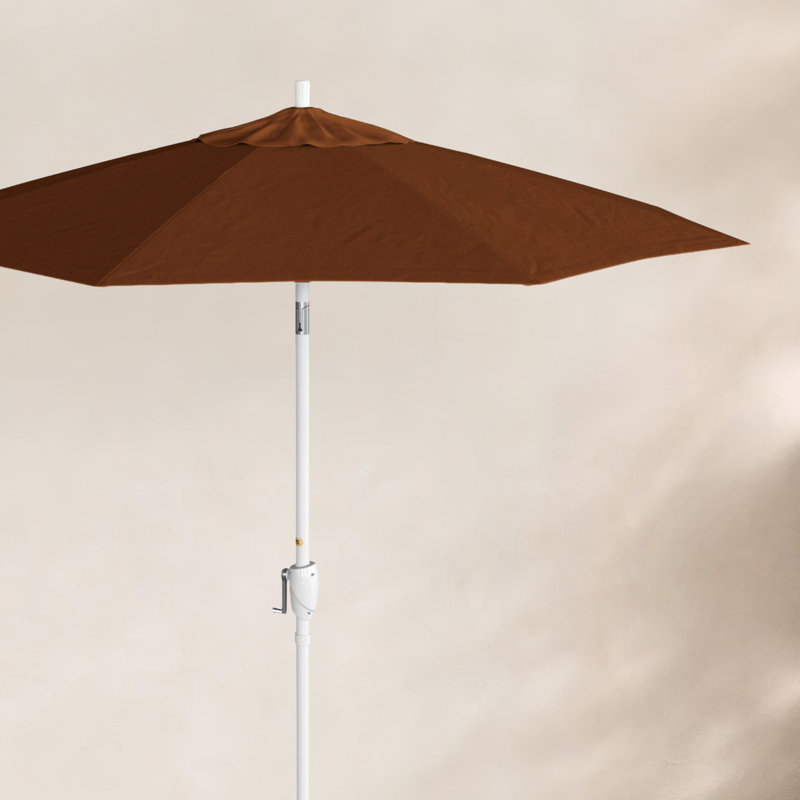 Parasol de marché 7,5', Sunbrella®, Blanc, Toile toile terre cuite Sunbrella®