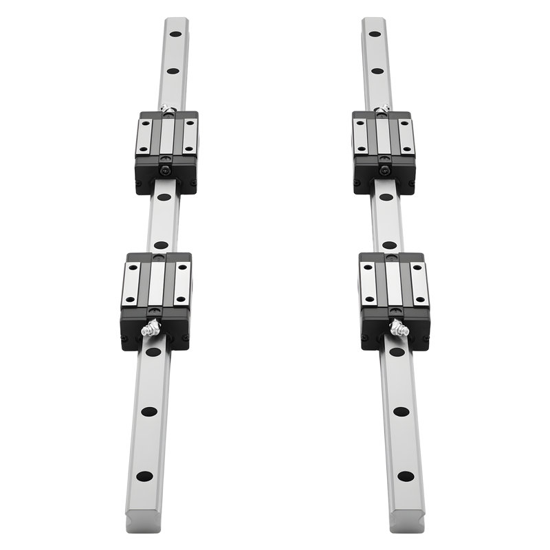 Ensemble de guide de rail linéaire, HGR20, 2 rails linéaires 600 mm (23,62 pouces) et 1 vis à billes, 4 blocs coulissants, avec support d'extrémité BF12 / BK12, couplage et boîtier d'écrou, pour tours de bricolage à commande numérique par ordinateur