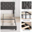 Structure de lit simple tapissier avec tête de lit, plateforme en tissu à motif de losanges, aucun sommier requis, assemblage facile-1357170643-1357170636