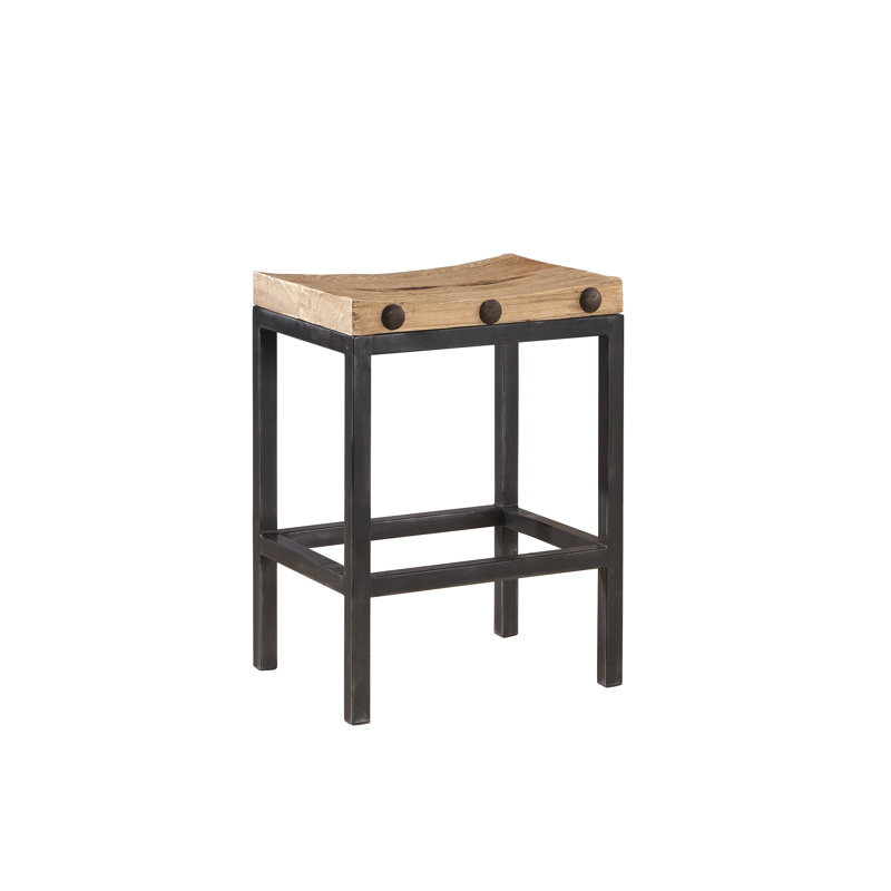 West End Stool with Metal Frame, Counter Stool (24" Seat Height)