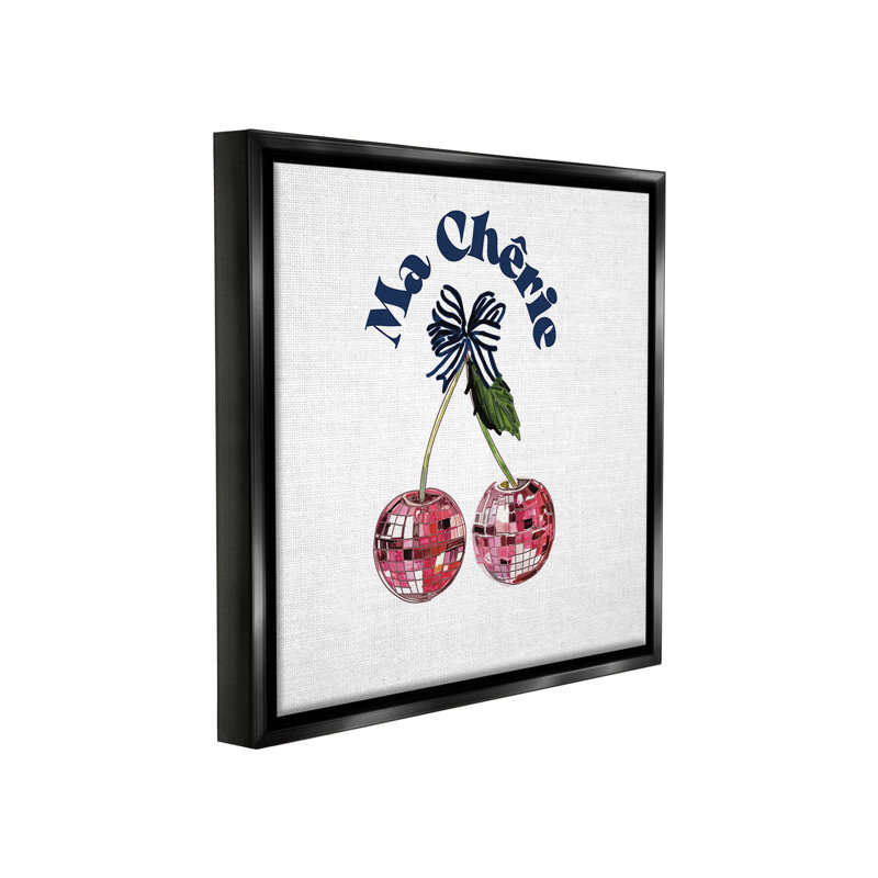 «Ma Cherie French Expression Floater Frame» par Amelia Noyes sur toile, Cadre flottant noir de jais, H 18 po x l 18 po