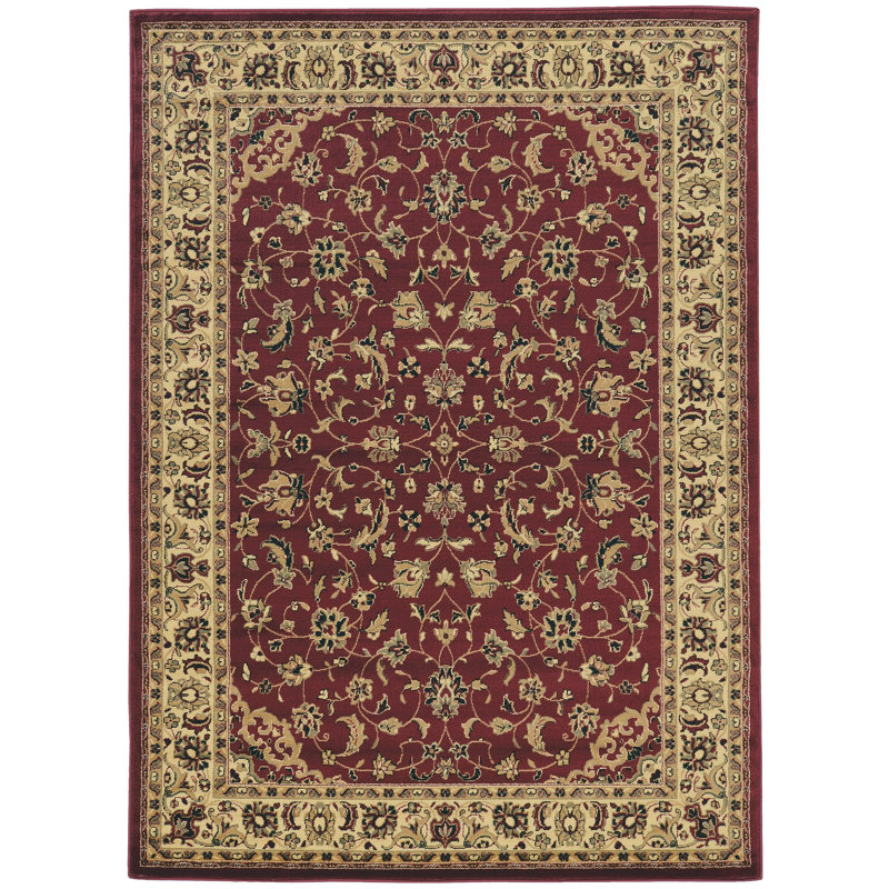 Tapis d'intérieur rouge Safira, Rectangle 6 pi 7 po x 9 pi 5 po