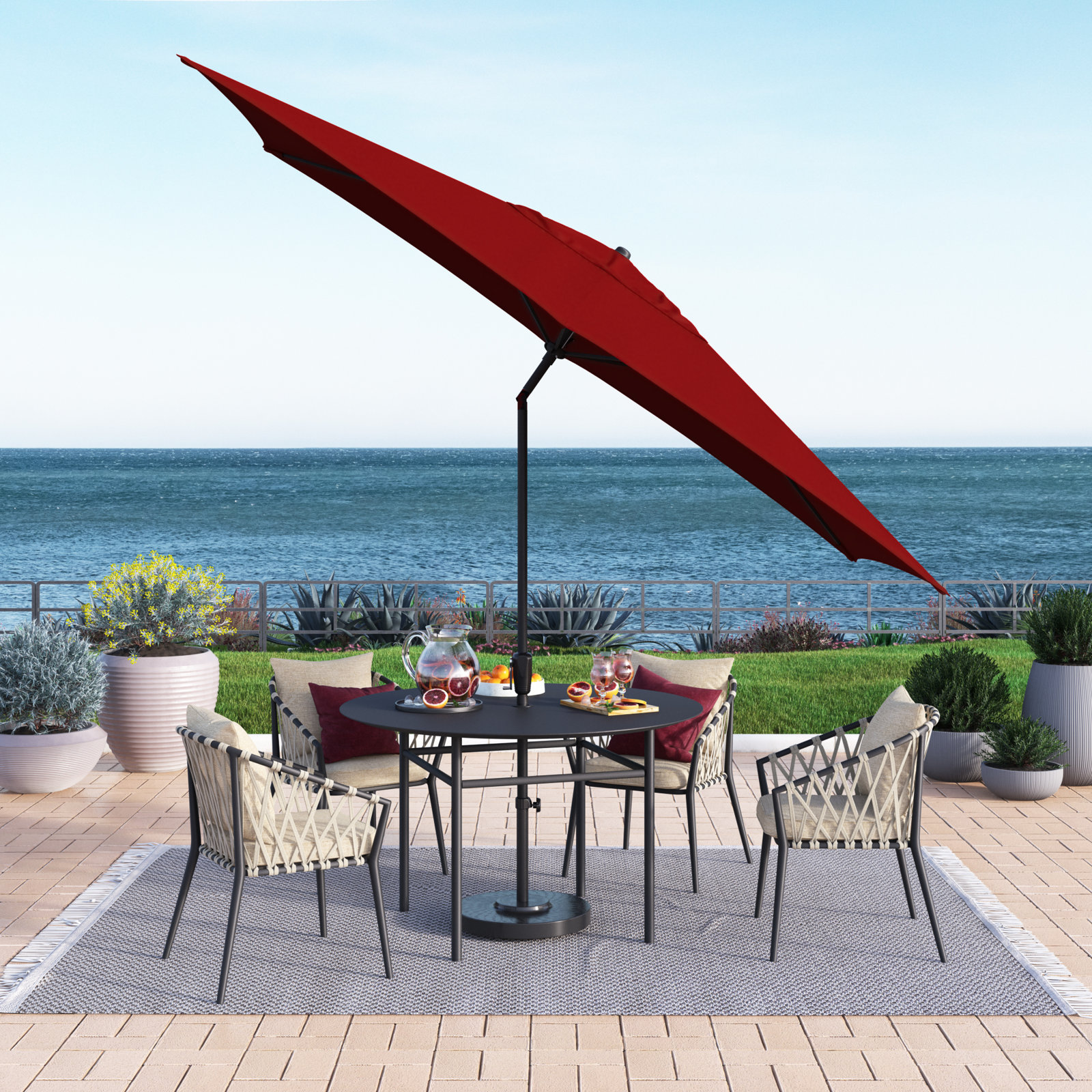Toscana 5.8' Umbrella, Brick Red