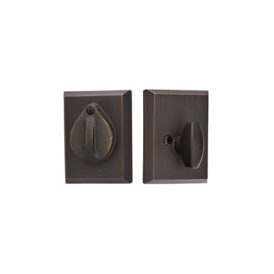 #3 Flap And Plate Single Cylinder Deadbolt Flat Black Bronze Finish
