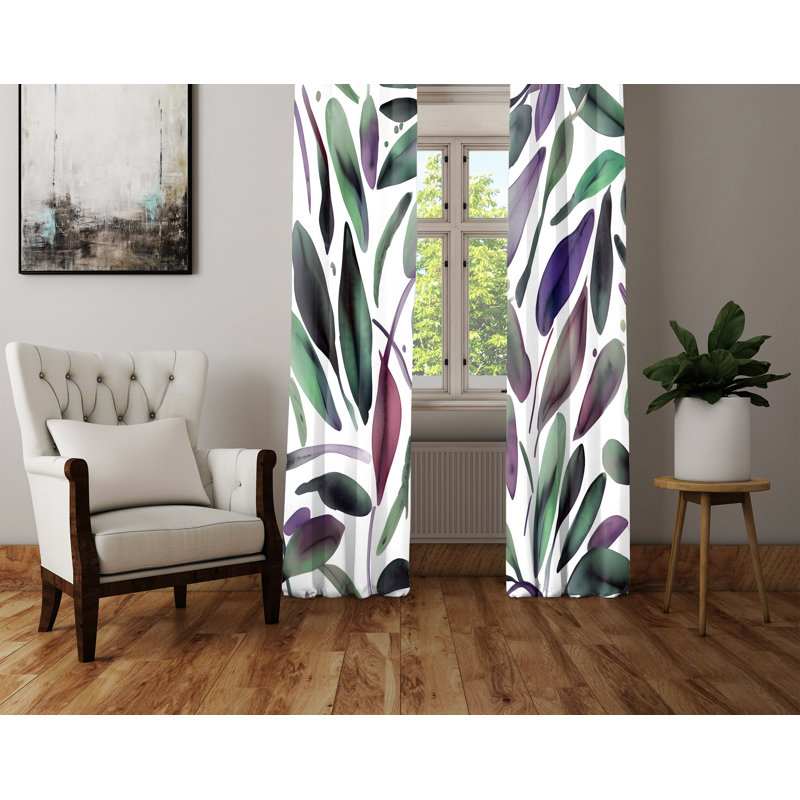Paire de rideaux semi-transparents en polyester Daqwon, L 20 po x L 61 po