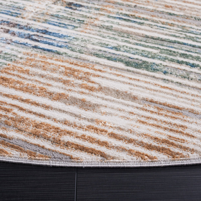 Tapis abstrait Bel Air Performance, Rond 6 pi 7 po