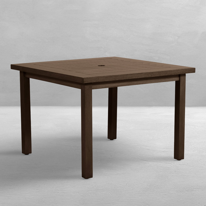 Club Aluminum Outdoor Dining Table, Oak