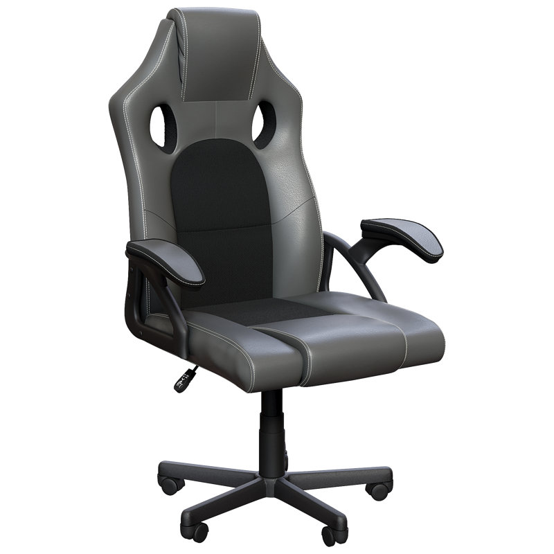 Office Desk Chair With Arms, Adjustable, Swivel, Comfortable Desk Chair, UKFR Certified, Grey