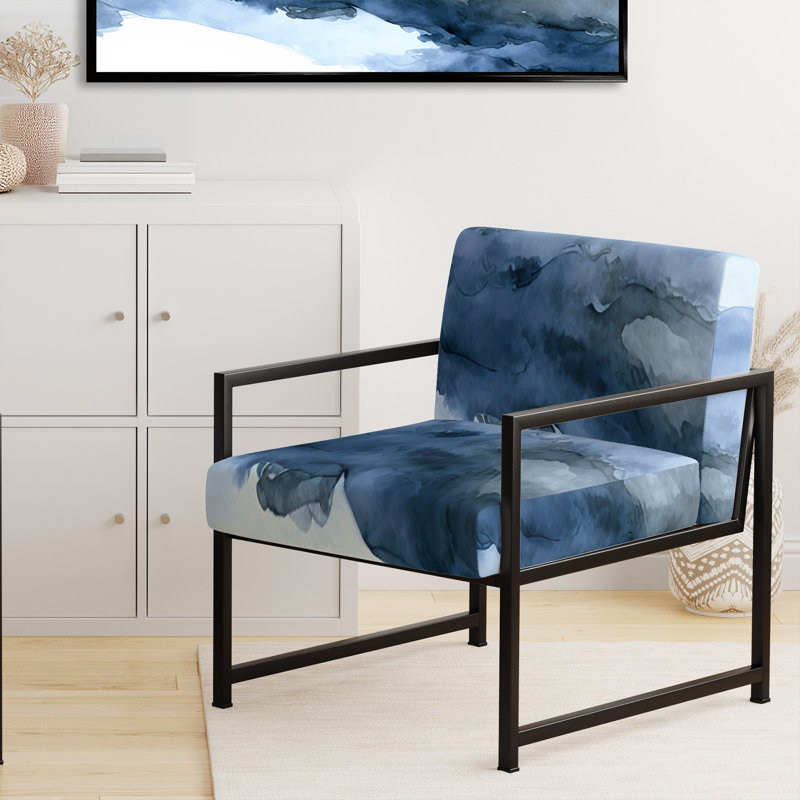 Chaise d'appoint rembourrée Sapphire Blue Nebula VII, Noir