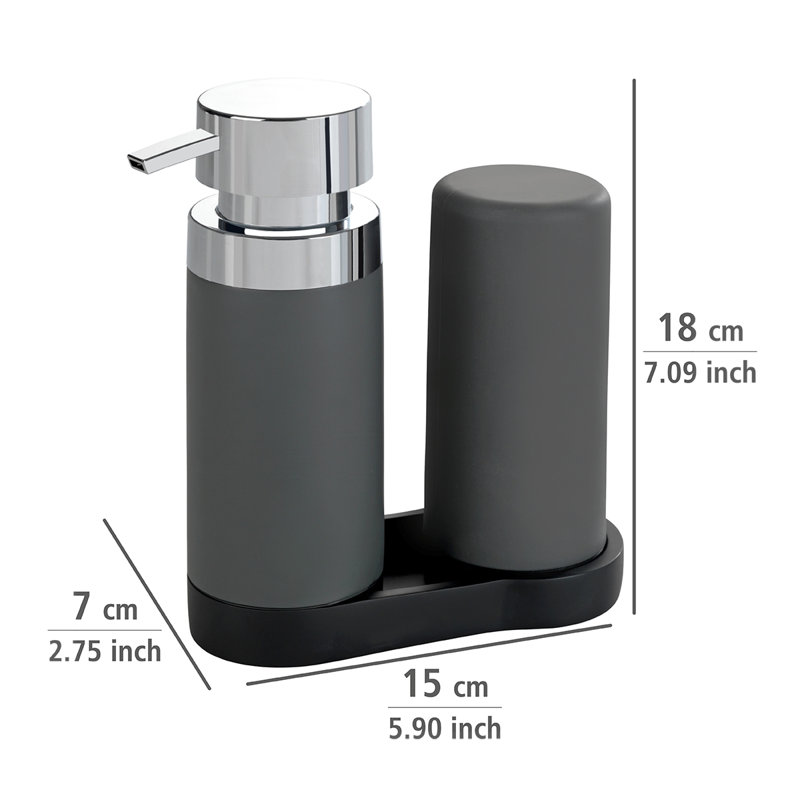 Abirad Soap Dispenser, Grey/Brown/Blue