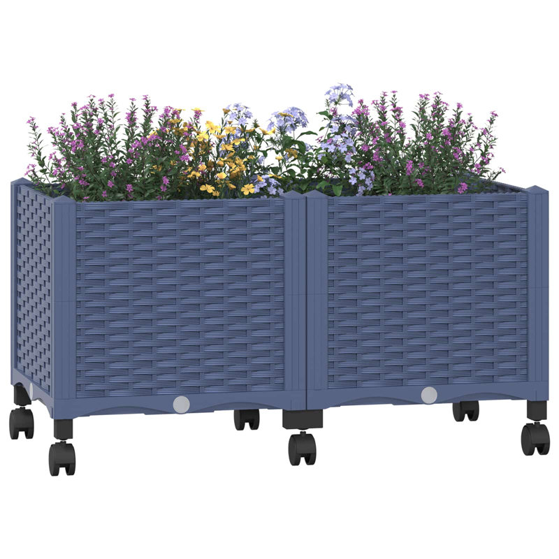 Elevated Planter, 48cm H x 80cm W x 40cm D, Blue Grey