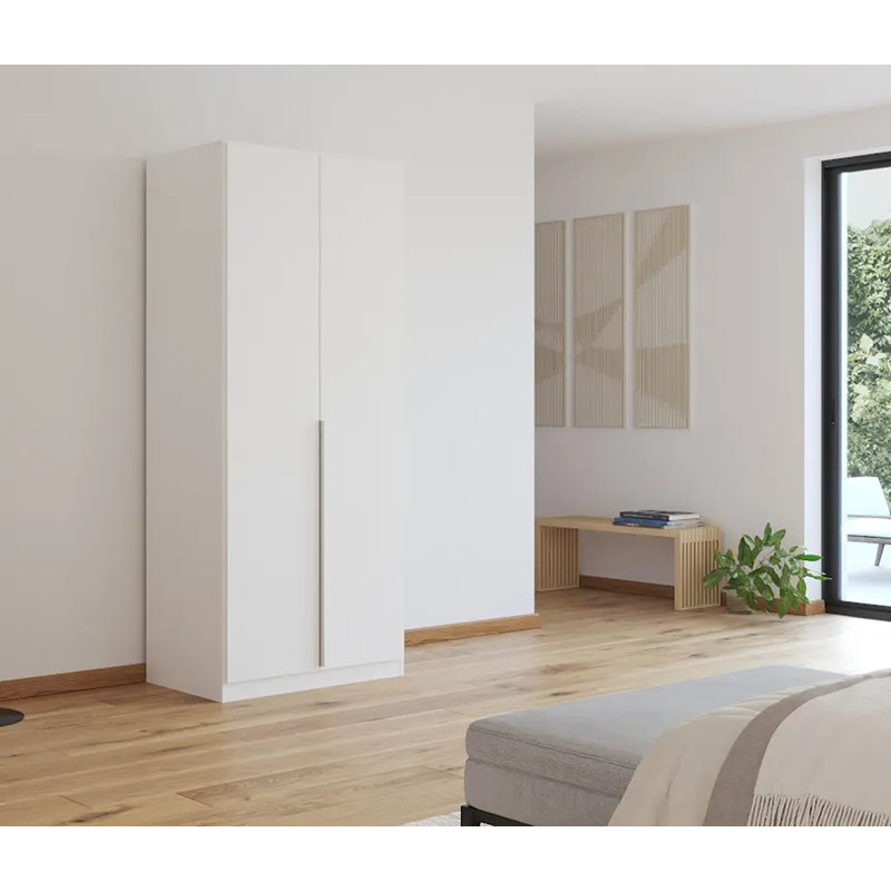 Alabama 2 Door Wardrobe, Alpine White, 210 cm H x 91 cm W x 54 cm D, Basic