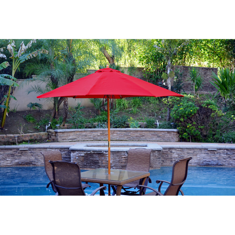 105'' Red Wood Market Patio Umbrella