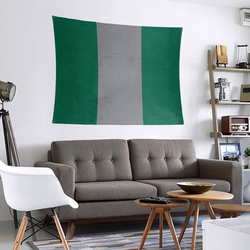 Tapisserie de polyester Colorado, H 27,5 po x l 37,5 po, Vert victoire / argent / vert victoire
