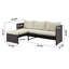 Ensemble de conversation modulaire pour terrasse avec coussins en polyester et table basse brun et crème Menton-1903994614