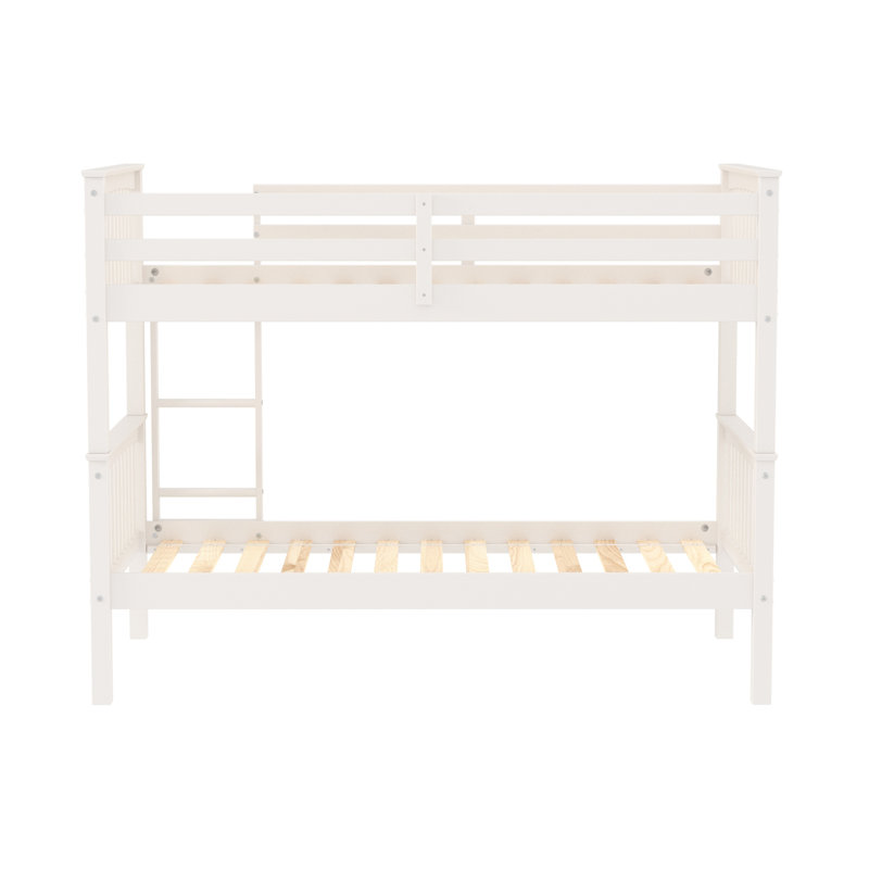 Brinna Kids Twin Over Twin Bunk Bed, Off White
