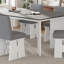 Ensemble de table de salle à manger moderne 7 pièces avec 6 chaises rembourrées, bois massif durable et conception compacte pour des repas confortables et élégants