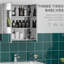 Meuble de rangement pour salle de bain - Acier inoxydable avec portes miroir pouvant accueillir divers articles