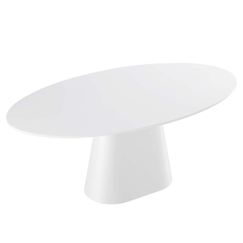 Provision 75" White MDF Oval Dining Table for Six