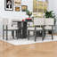 Ensemble de table de salle à manger 7 pièces en bois avec table rectangulaire et 6 chaises rembourrées-1520771033-1520771038