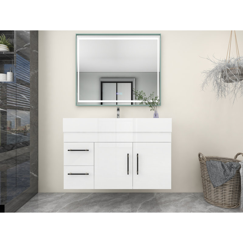 Ensemble de meuble-lavabo simple 42 po, Blanc ultrabrillant
