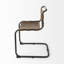 Chaise d'appoint à dossier ouvert en cuir brun et noir-1728422355