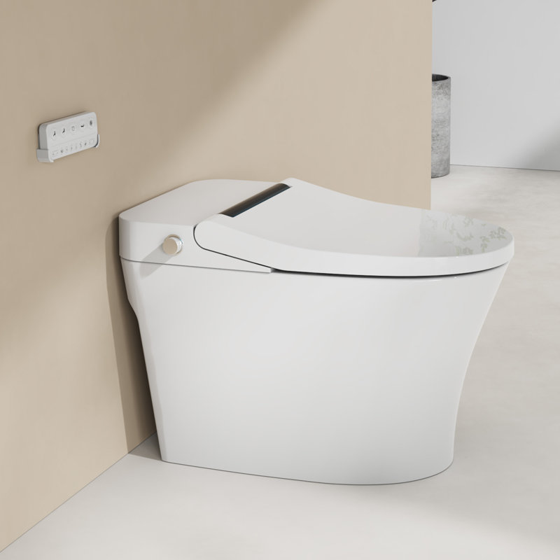 Toilette allongée à fixation au sol 1,0 gallons GPF Rainlex (siège inclus)