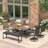 8-Person 59" Extra Large Square Patio Dining Table  with Umbrella Hole-652498615-641549155