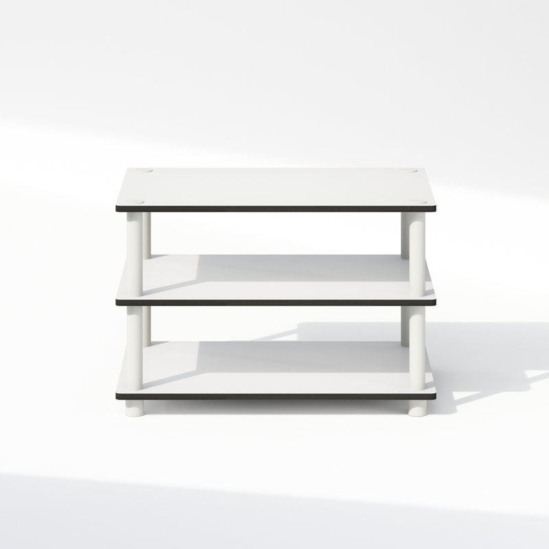 Tablette de rangement multifonctionnelle à 3 niveaux sans support Ebern Designs Ballwin, blanc avec tube blanc